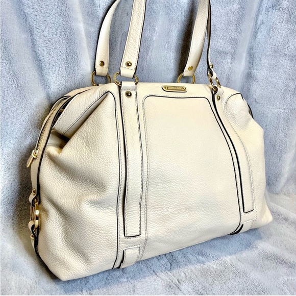 NWT Michael Kors Fulton Vanilla Leather Large Satchel - Picture 8 of 15